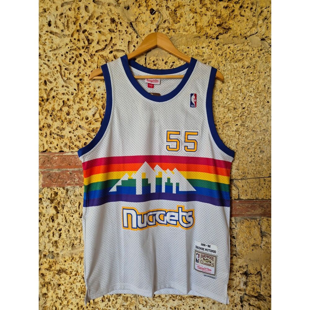 Mitchell & Ness Mutombo #55 Denver Nuggets 1991-92 Hardwood Classics Jersey
